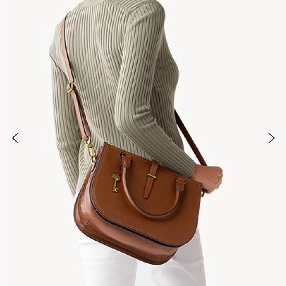 Fossil Leather Ryder Satchel in Brown